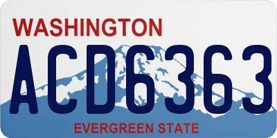 WA license plate ACD6363