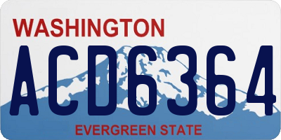 WA license plate ACD6364