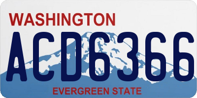 WA license plate ACD6366