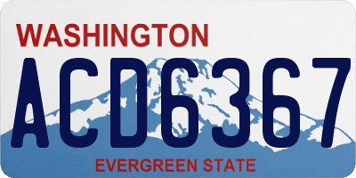 WA license plate ACD6367