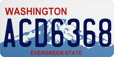 WA license plate ACD6368