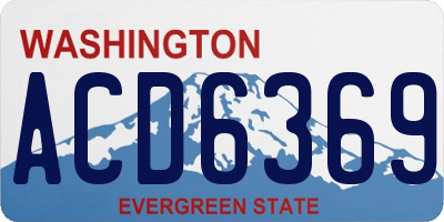 WA license plate ACD6369
