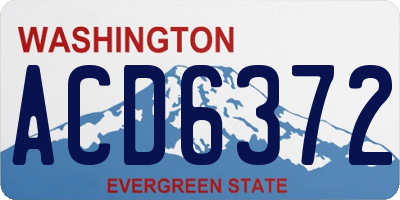 WA license plate ACD6372