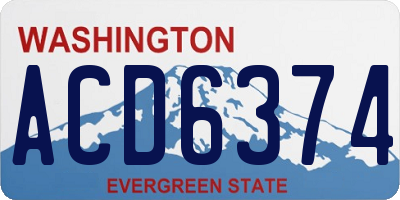 WA license plate ACD6374
