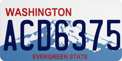 WA license plate ACD6375