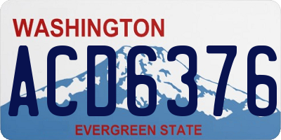 WA license plate ACD6376