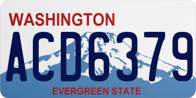 WA license plate ACD6379