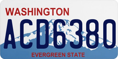 WA license plate ACD6380