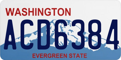 WA license plate ACD6384