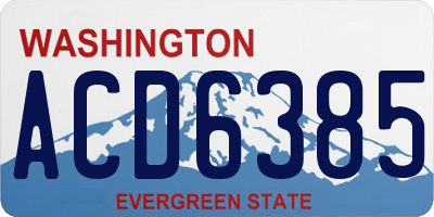 WA license plate ACD6385