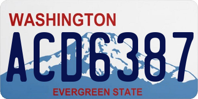 WA license plate ACD6387