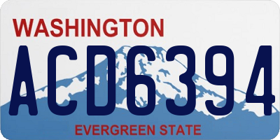 WA license plate ACD6394