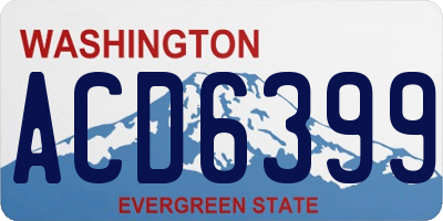 WA license plate ACD6399