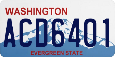WA license plate ACD6401