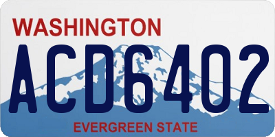 WA license plate ACD6402