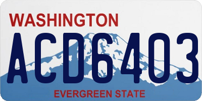 WA license plate ACD6403
