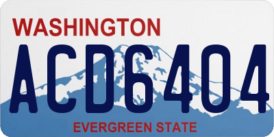 WA license plate ACD6404