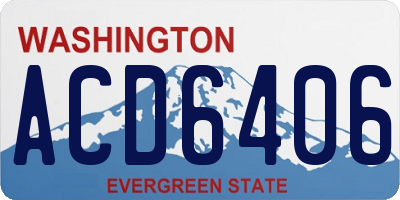 WA license plate ACD6406