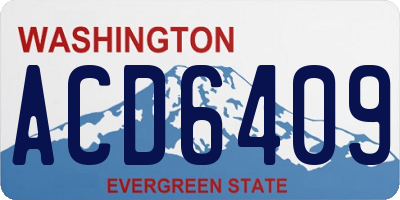 WA license plate ACD6409