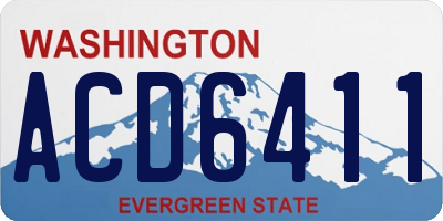 WA license plate ACD6411