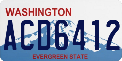 WA license plate ACD6412