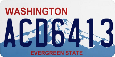 WA license plate ACD6413
