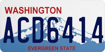WA license plate ACD6414