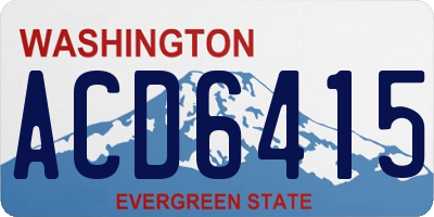 WA license plate ACD6415