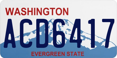 WA license plate ACD6417