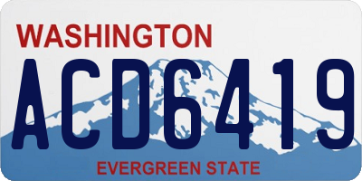WA license plate ACD6419