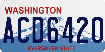 WA license plate ACD6420
