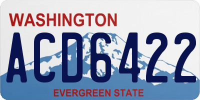 WA license plate ACD6422