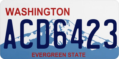 WA license plate ACD6423