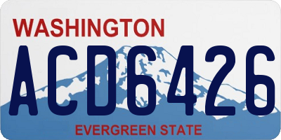 WA license plate ACD6426