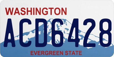WA license plate ACD6428
