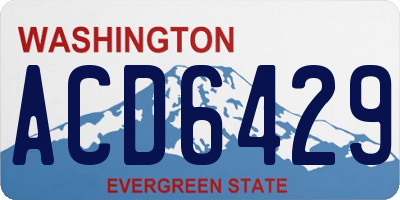 WA license plate ACD6429