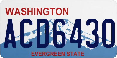 WA license plate ACD6430
