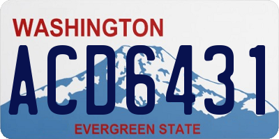 WA license plate ACD6431