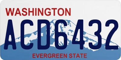 WA license plate ACD6432