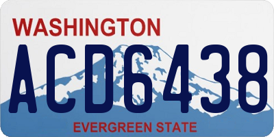 WA license plate ACD6438
