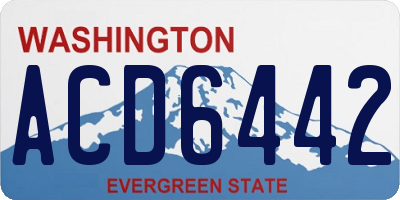 WA license plate ACD6442