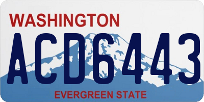 WA license plate ACD6443