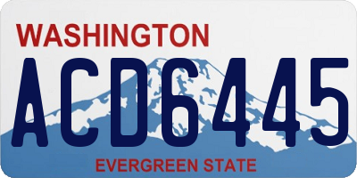 WA license plate ACD6445