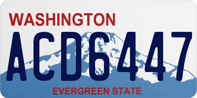 WA license plate ACD6447