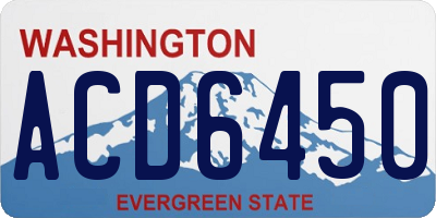WA license plate ACD6450