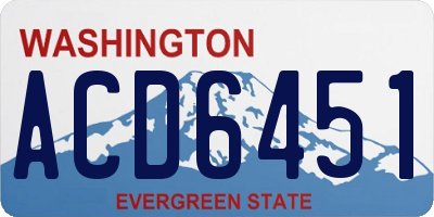 WA license plate ACD6451