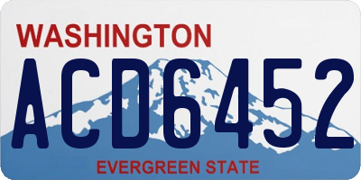 WA license plate ACD6452