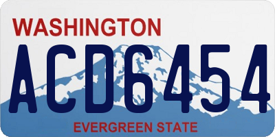 WA license plate ACD6454