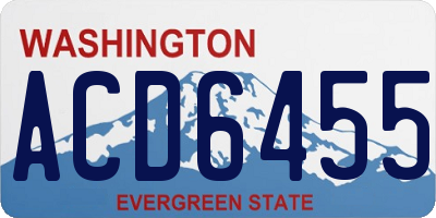 WA license plate ACD6455