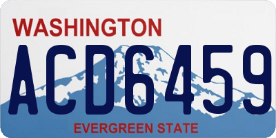 WA license plate ACD6459